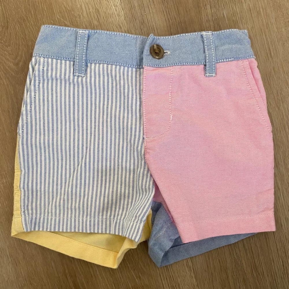 Ralph Lauren seersucker/color block shorts 6 months